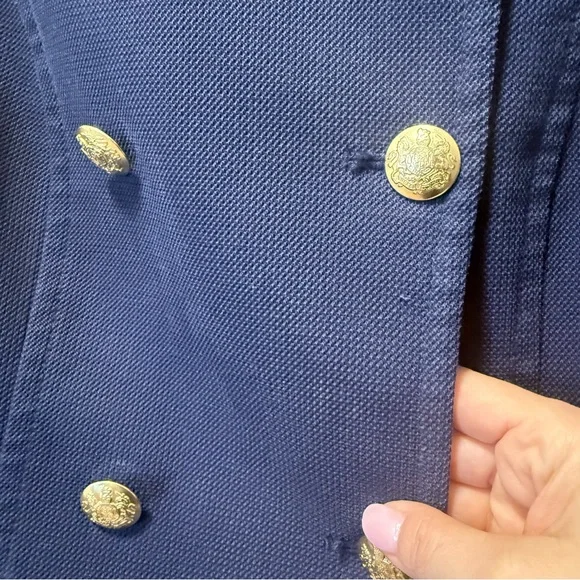 Banana Republic Double Breasted Military Blazer Navy/Black Small - Picture 12 of 12